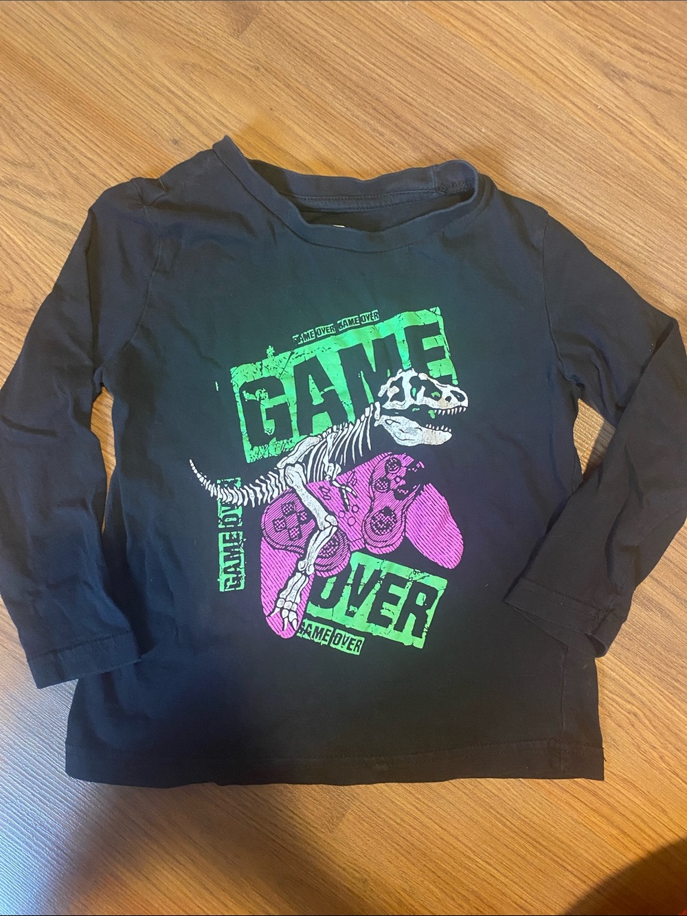 ✨8/$10. ADTN. Game Over Dinosaur Graphic Long-Sleeve Tee. Size 5